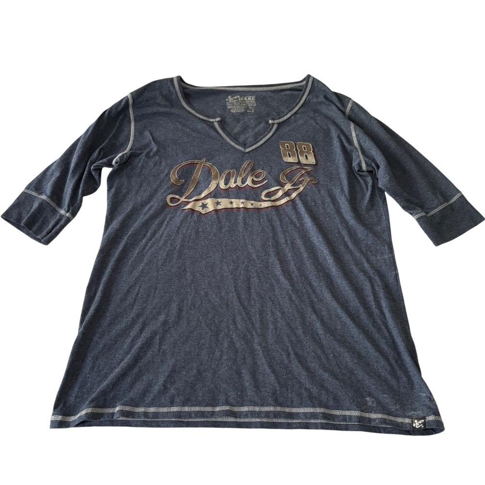 Dale Earnhardt Jr 88 NASCAR Womens 1X  Shirt Chase Authentics 3/4 Sleeve V-Neck
